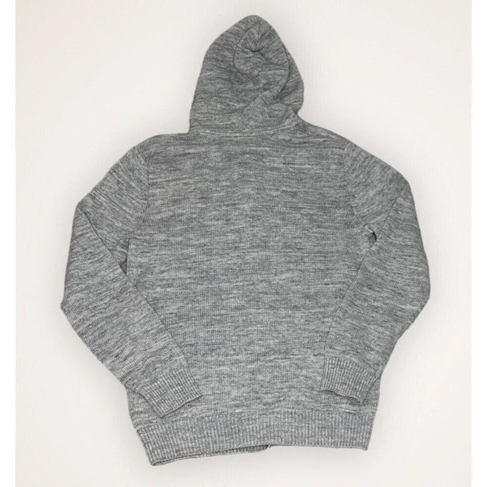 Label Of Graded Goods Gray 1/4 Button Sweater Small Long Sleeve H&M Hooded‎